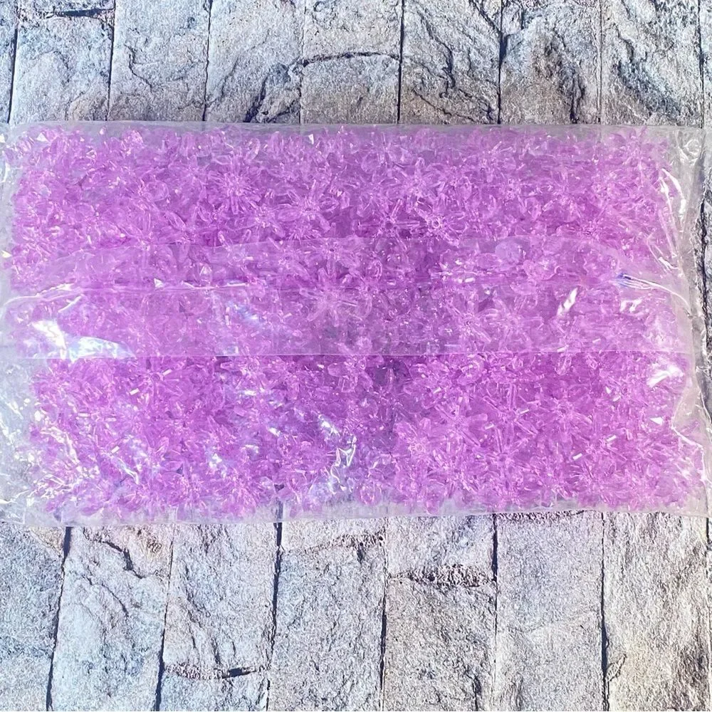 Darice Purple Craft Beads NWT Starflake Light 18MM 500 Pieces Jewelry Making